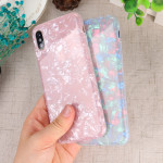 Wholesale iPhone Xs Max IMD Dream Marble Fashion Case (Rainbow White)